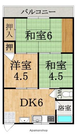 橋本マンション(3DK/1階)の間取り写真