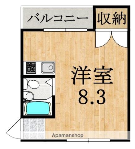 コーポ萩(ワンルーム/1階)の間取り写真