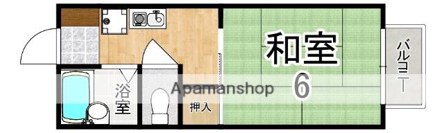 サムハイツ(1K/2階)の間取り写真