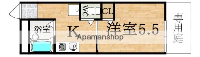 アーネスハイツオオタニ(1K/1階)の間取り写真