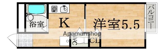 アーネスハイツオオタニ(1K/2階)の間取り写真