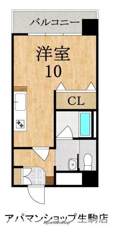 OMマンション東生駒(ワンルーム/9階)の間取り写真