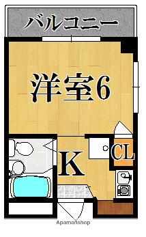 GRM二条(1K/2階)の間取り写真