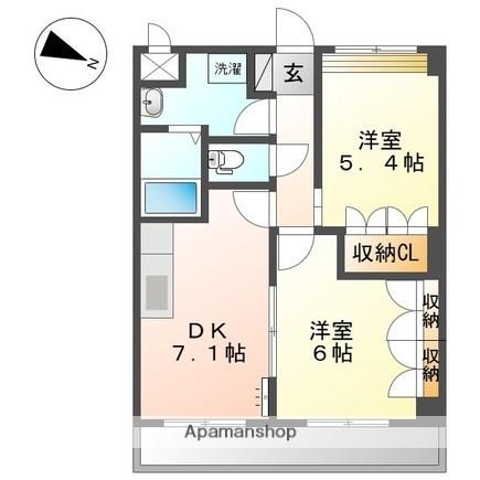 パステルコート二上(2DK/2階)の間取り写真