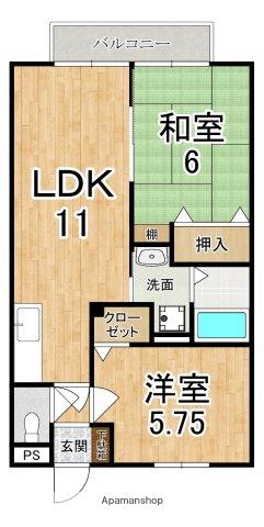 サンクコール朝和(2LDK/2階)の間取り写真