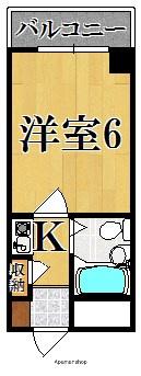 シティパレス東生駒P-3-D(1K/5階)の間取り写真