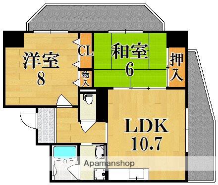 パストラール東生駒(2LDK/3階)の間取り写真