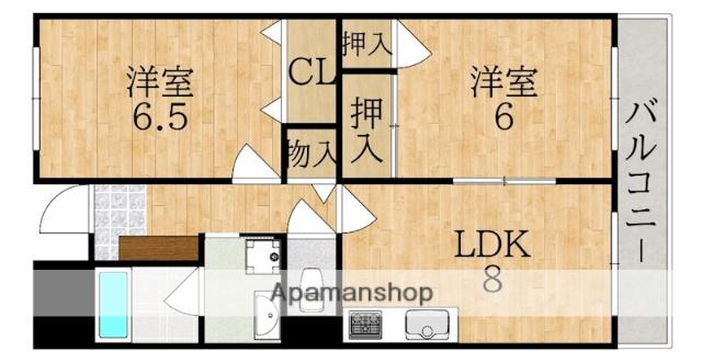 タワー・ア・ラ・モード(2DK/1階)の間取り写真
