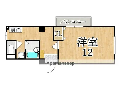 ジュネス東生駒(1K/2階)の間取り写真