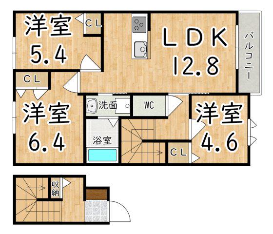 シャーメゾン司(3LDK/2階)の間取り写真