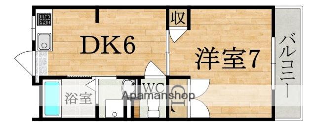 サントピア(1DK/3階)の間取り写真