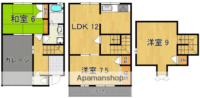 近鉄橿原線 筒井駅(奈良) 徒歩17分 3階建 築34年(3LDK)の間取り写真