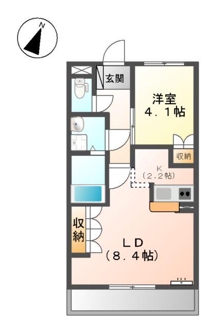 ラ・ポーラ滝川Ⅱ(1LDK/3階)の間取り写真