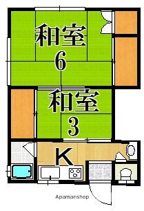 太閤荘(2K/1階)の間取り写真
