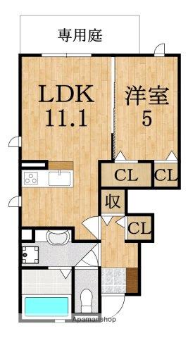 四季の風(1LDK/1階)の間取り写真