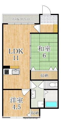アルファプレイス(2LDK/1階)の間取り写真