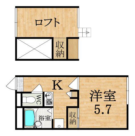 レオパレス IRISCOURT(1K/1階)の間取り写真