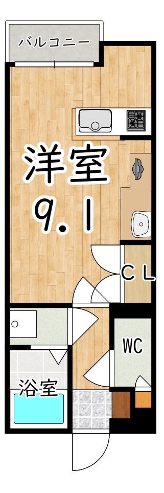 レオネクストノーム(ワンルーム/1階)の間取り写真