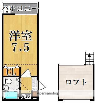 シティパレス生駒谷田町PARTV(1K/1階)の間取り写真