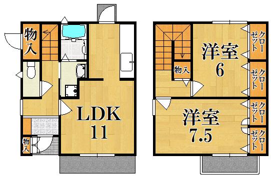 上田ラクメゾン(2LDK)の間取り写真