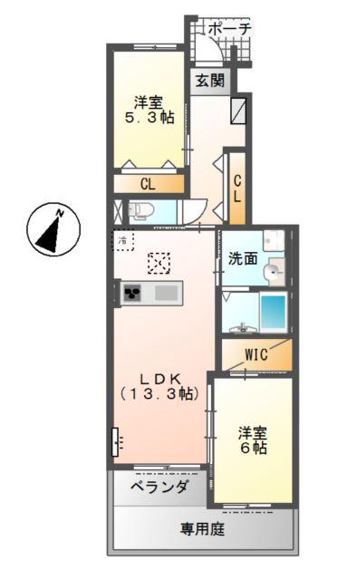 エル・カミーノ(2LDK/1階)の間取り写真