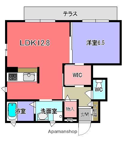 グランディール六条緑町(1LDK/1階)の間取り写真