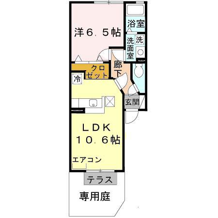 グランシャリオ(1LDK/1階)の間取り写真