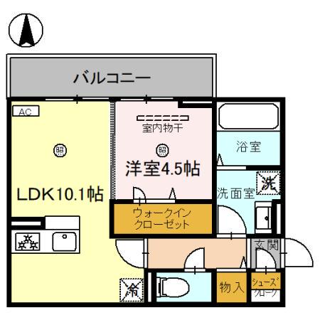 アウスレーゼ高畑(1LDK/3階)の間取り写真