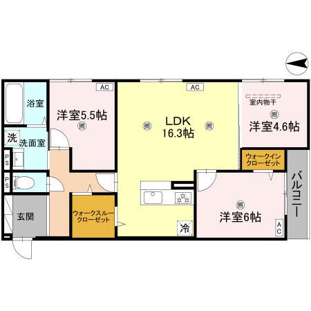 DAIYA SOIE(3LDK/2階)の間取り写真