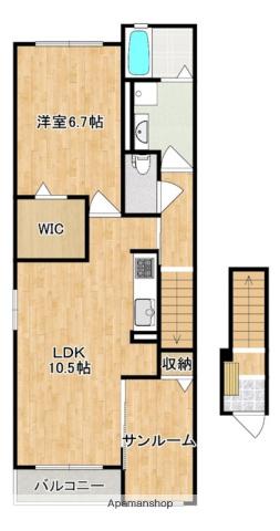 リエール(1SLDK/2階)の間取り写真