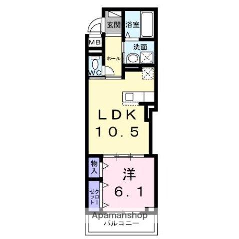 SUNLIT大和郡山(1LDK/3階)の間取り写真