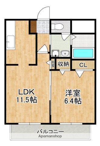 プラン・ラノI(1LDK/1階)の間取り写真