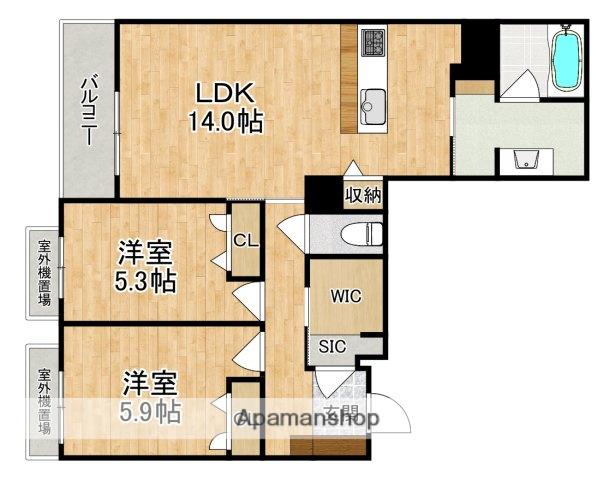 グランシャーメゾン新大宮(2LDK/4階)の間取り写真