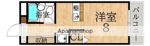 みつがらす(ワンルーム/1階)の間取り写真