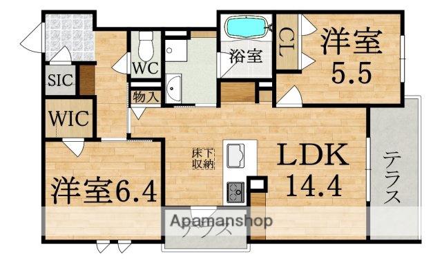 SHAMAISON GRANDE 北郡山シャーメゾン グラ(2LDK/1階)の間取り写真