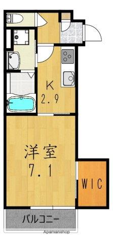 クレアール五位堂(1K/2階)の間取り写真
