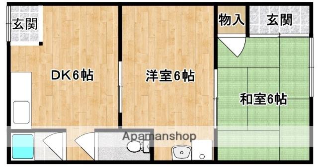 ツカモトハイツ(2DK/1階)の間取り写真