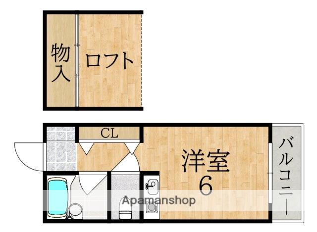 ウエストエンド(ワンルーム/2階)の間取り写真