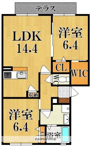 ブリーズコート(2LDK/1階)の間取り写真