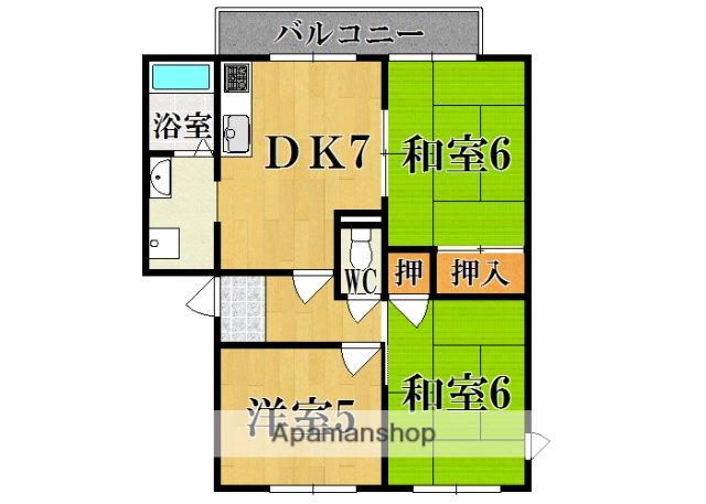 パティオ赤坂(3DK/2階)の間取り写真