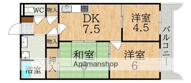 ラ・サンフォニー(3DK/4階)の間取り写真