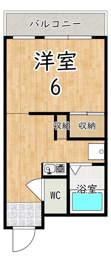エルミタージュ(1K/2階)の間取り写真