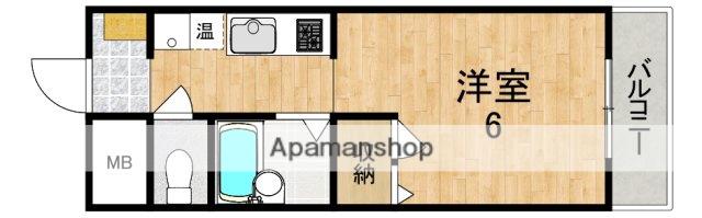 カーサ・デ・ミレニアムウエスト(1K/2階)の間取り写真