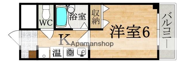 カーサ・デ・ミレニアムウエスト(1K/2階)の間取り写真