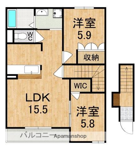 美・ボンヌール(2LDK/2階)の間取り写真