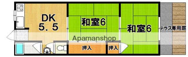 森田ハイツ(2DK/1階)の間取り写真