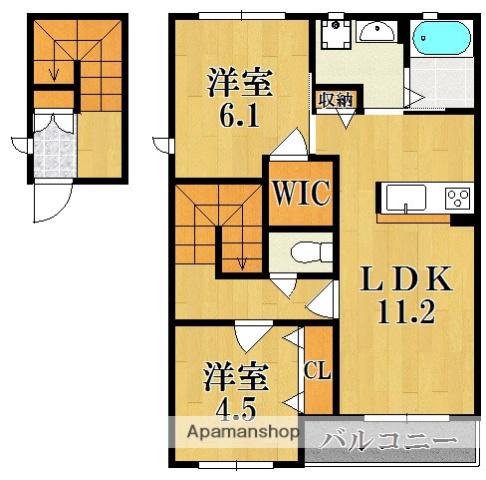ファインリーメス(2LDK/2階)の間取り写真