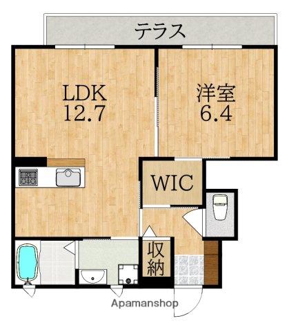 グランディール六条緑町(1LDK/1階)の間取り写真