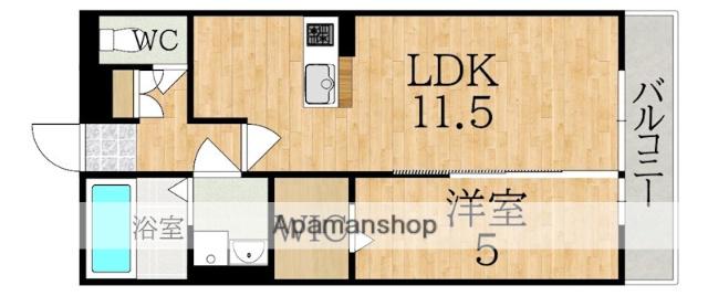コムアニモ(1LDK/2階)の間取り写真