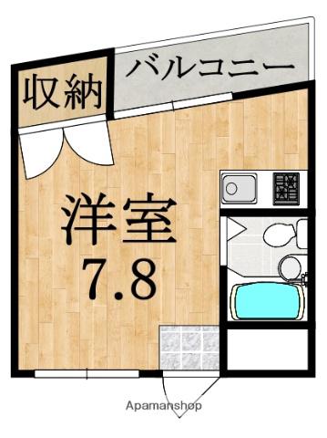 コーポ萩(ワンルーム/3階)の間取り写真